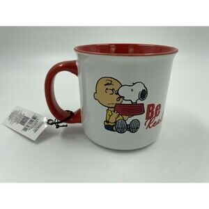 PEANUTS GIBSON Large Coffee Mug Snoopy N Charlie Brown "BE REAL" LG 21 OZ